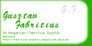 gusztav fabritius business card
